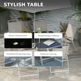 thumbnail image 4 of Outsunny Ensemble de Salle à Manger de Patio 8 Pcs avec Parasol 6 Chaises Pliantes Table, 4 of 10