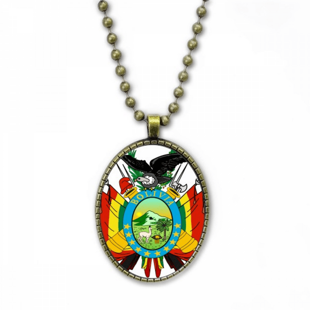 Bolivia emblema nacional país Collar Colgante de cadena vintage Colección de joyas colgantes Unbranded M