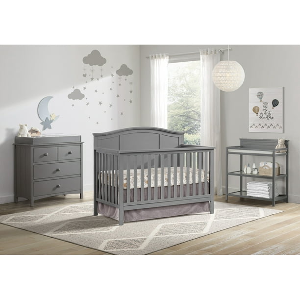Oxford Baby Emerson 4-in-1 Convertible Crib, Dove Gray, GREENGUARD Gold  Certified, Wooden Crib - Walmart.com