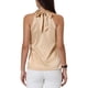thumbnail image 3 of INSPIRAR CHIC Blusa sin mangas para mujer con cuello halter y lazo en la espalda de satén color beige, 3 of 6