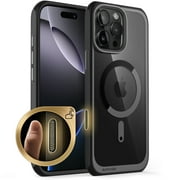 SUPCASE Quick Access Button Design for iPhone 16 Pro 2024 MagSafe Case, [Military-Grade Protection] Slim Clear Shockproof Protective Strong Magnetic Phone Case Cover for iPhone 16 Pro, 6.3", Black