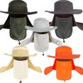 thumbnail image 3 of Lomubue Summer Outdoor Travel Fishing Fisherman Neck Face UV Sun Protection Flap Cap Hat, 3 of 10