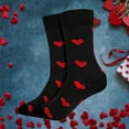 thumbnail image 3 of Valentine Socks Men Novelty Heart Love Crew Dress Socks Funny Valentine Gifts Men Us Shoe Black One Size, 3 of 4