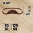 thumbnail image 5 of POWERTEC 20PK 1 x 30 Inch Sanding Belts, 10 Each of 80/120 Grits, Aluminum Oxide Belt Sander Sanding Belt Assortment for WEN 6515T/ Bucktool Belt and Disc Sander, Woodworking, 11127-5, 5 of 7