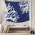 thumbnail image 5 of Coral Navy Blue Large Tapestry for Bedroom Wall Hanging Tapestry, Coastal Ocean Marine Nautical Beach Ceiling Backdrop Tapestries Poster Blanket Wall Decor for Teens Room Living Room Dorm 85" x 90", 5 of 8