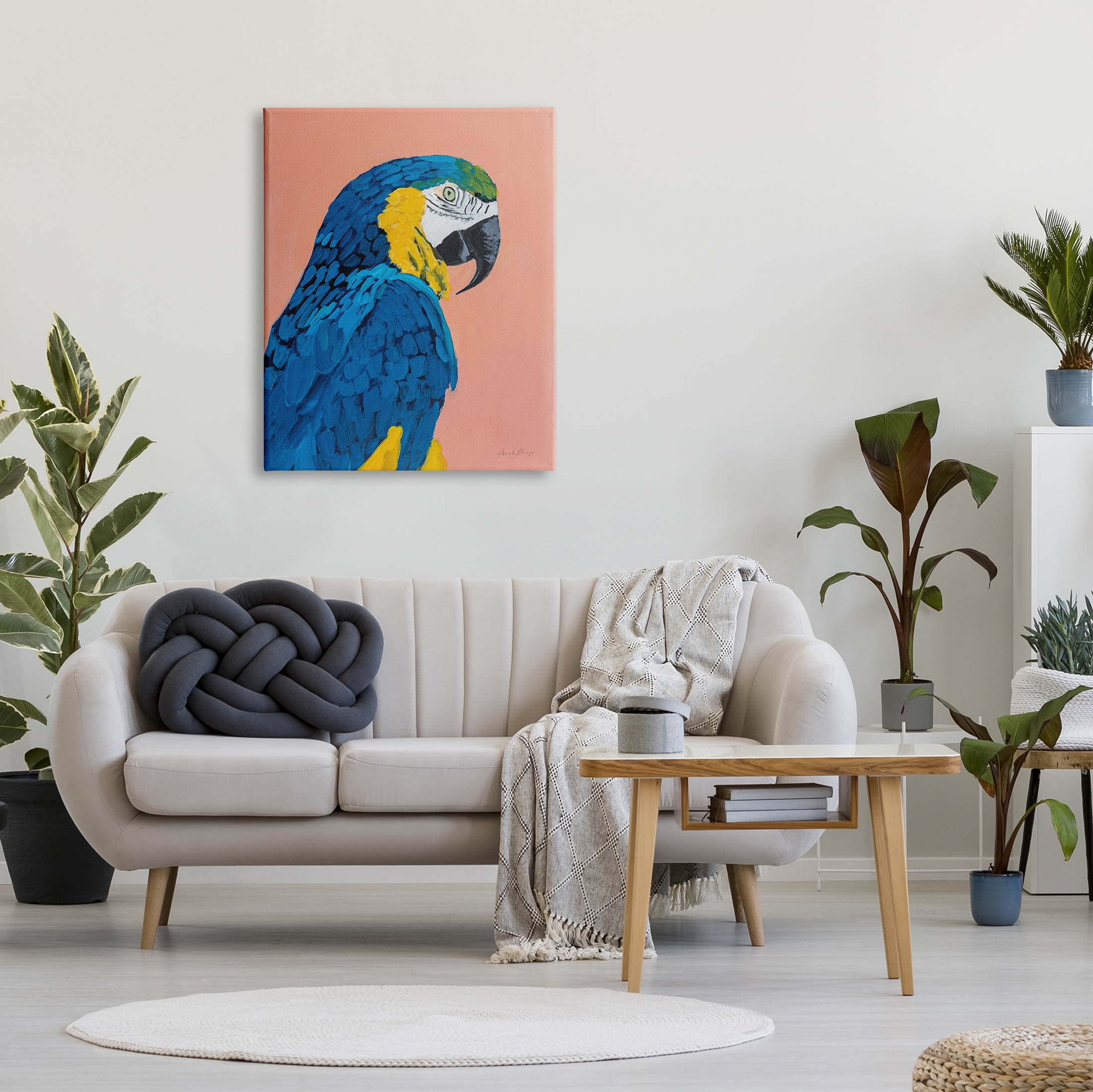 Stupell Industries Bold Parrot Wildlife Portrait Painting Gallery Wrapped Canvas Print Wall Art, Design by Pamela Munger