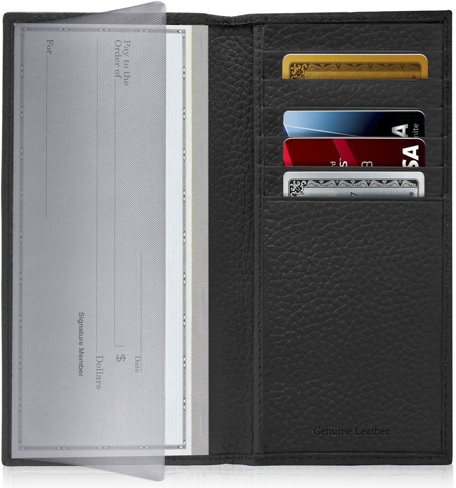 RSAquar Checkbook Cover for Women & Men Luxury Premium Leather Wallet with RFID Blocking