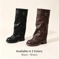 thumbnail image 3 of Slouchy Mid Calf Boots for Women,Fold over Boots,Slouchy Knee High Boots, 3 of 7