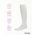 thumbnail image 6 of MeMoi  Athletic Ribbed Cotton Blend Knee High Sock - Girls - Female, 11-13, White, 6 of 8