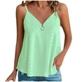 thumbnail image 2 of lmcalzta Womens Camisole Tank Tops V Neck Zipper Loose Fitting Trendy 2025 Shirts Summer Beach Baisc Cami, 2 of 6