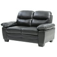 thumbnail image 2 of Passion Furniture PF-G677-L Marta 59 in. Flared Arm Faux Leather Straight Sofa in Black, 2 of 4