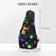 thumbnail image 2 of Glow in Dark Splatter Neon Rainbow Pattern Sling Bag Crossbody Hiking Travel Chest Bags Backpack Shoulder Daypack for Women Men, 2 of 7