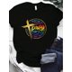 thumbnail image 3 of Cross & Colorful Letter Print T-Shirt, Casual Short Sleeve Top For Spring & Summer, Women's Clothing Tee For Adult, Men, Women, Teen, Teenager, Adolescent, Youth, 3 of 6
