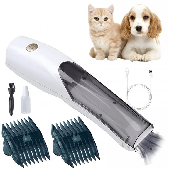 XIRQI 3-Speed Vacuum Dog Clippers for Grooming with Suction, Usb Low Noise 1500Mah Rechargeable Electric