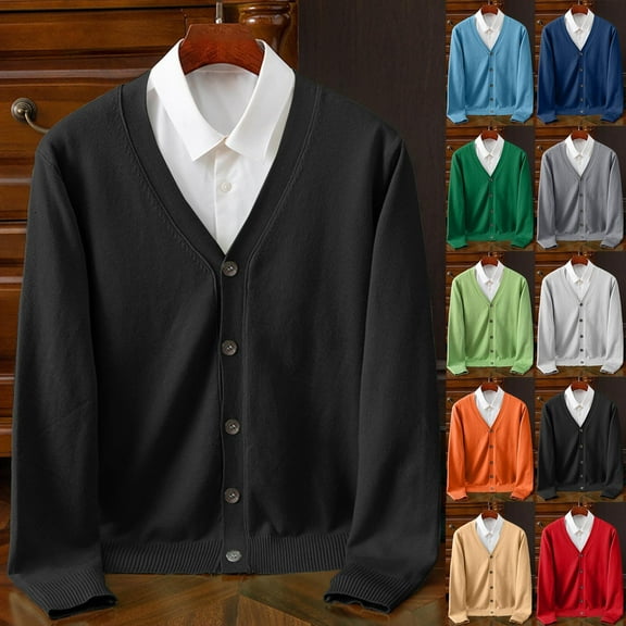 Fengqque Mens Fashionable and Comfortable V Neck Sweater Casual Cable Slim Fit Pullover Long Sleeve Fall Winter Sweaters Red 6(XL)