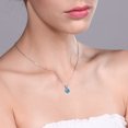 thumbnail image 3 of Gem Stone King 14K White Gold Swiss Blue Topaz Pendant Necklace for Women (0.55 Cttw, Gemstone November Birthstone, Round 5MM, with 18 inch Chain), 3 of 4