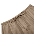 thumbnail image 6 of Women's Linen Maxi Skirt, Trendy Summer Style, Drawstring Waist, A-Line, Bohemian, Comfortable for Vacation, 6 of 7