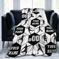 thumbnail image 6 of Custom Soccer Blanket with Name No. for Women Men, Personalized Cool Soccer Themed Design Printed Throw Blankets for Teens Adults Couch Bed, Giftable Blanket, 60"x 80", 6 of 6