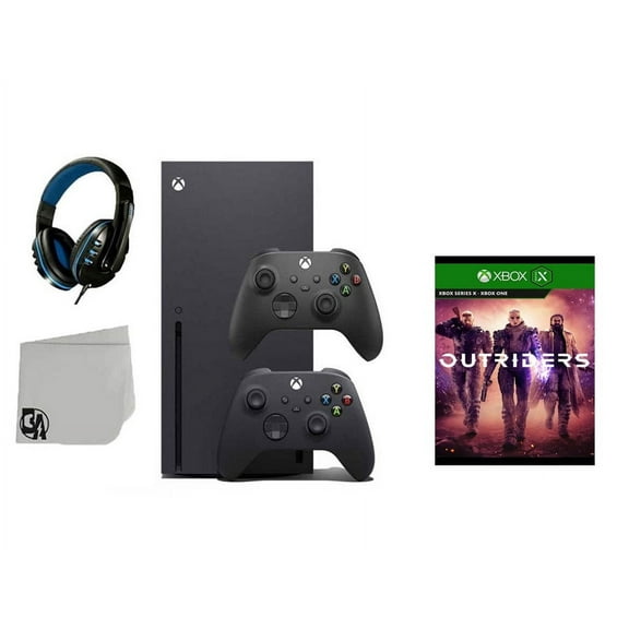 Pre-Owned Xbox Series X Video Game Console Black with Outriders BOLT AXTION Bundle with 2 Controller