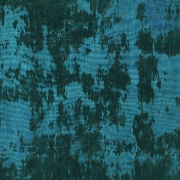 Ahgly Company Machine Washable Indoor Square Abstract Turquoise Blue Modern Area Rugs, 6' Square