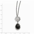 thumbnail image 3 of White Stainless Steel necklace with pendant Onyx Black 18 in, 3 of 3