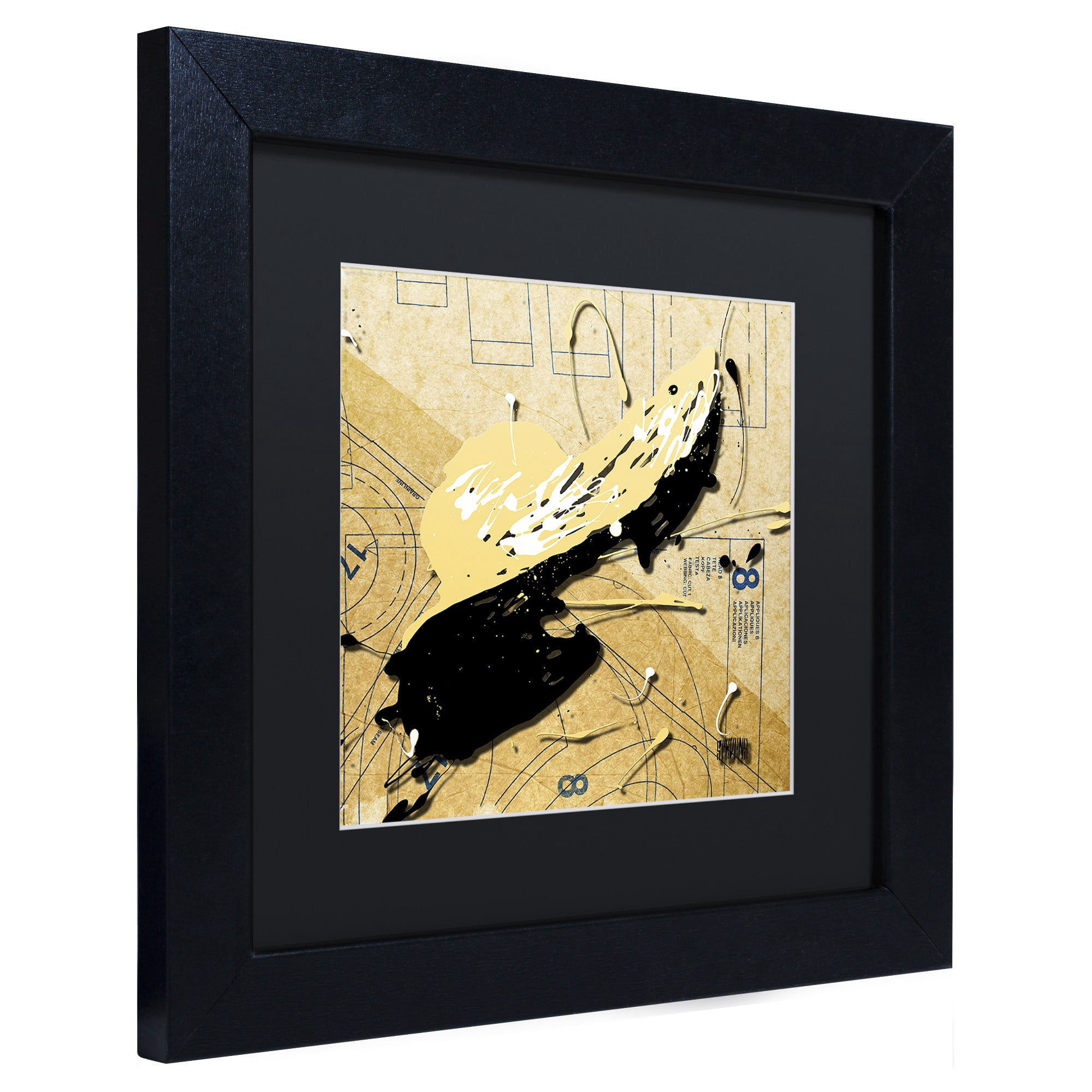 Trademark Fine Art "Beige Floppy" Canvas Art by Roderick Stevens, Black Matte, Black Frame