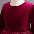 thumbnail image 6 of Little Girls Velvet Tulle Fall Winter Long Sleeve Holiday Cristmash Party Dress, 6 of 6