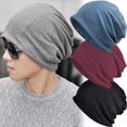 thumbnail image 2 of Bonnet en Coton Slouchy Hip-Hop Doux Léger Bonnet de Course Bonnet Nain Adulte Bonnet de Chimiothérapie pour Hommes Femmes Bonnet de Sommeil Hip-Hop Extensible Rouge, 2 of 6