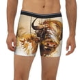 thumbnail image 2 of Xecao Yak Print Boxer Briefs for Men's Stretch Moisture-Wicking Underwear, Mid-Rise Classics breathable fabric, 2 of 7