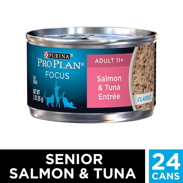 (24 Pack) Purina Pro Plan Senior Pate Wet Cat Food, FOCUS Salmon & Tuna