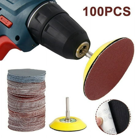 

BUYISI 100pcs 3inch 75mm Hook & Loop Sander Sanding Discs Pads 80 - 3000 Grit Sandpaper