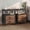 Black and Brown, variant on Kelno 2PCS Nightstand with 2 Fabric Drawers Charging Station USB TypeC Outlets Small Bedside Table with Open Storage Shelf, White
