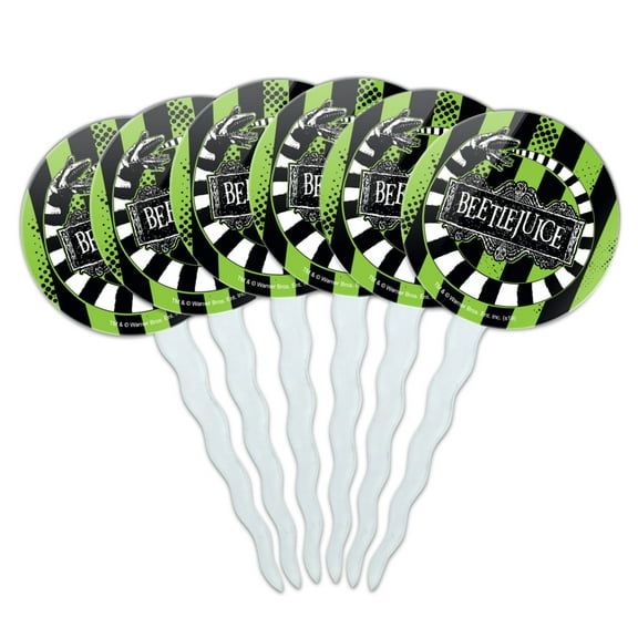 Beetlejuice Beetle Worm Cupcake Picks Toppers Decoration Set of 6
