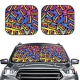thumbnail image 2 of Naloa Vintage Audio Cassettes Print 2-Piece Windshield Sunshade,Foldable Car Front Window Sun Shades,for Most Sedans SUV Truck-Medium, 2 of 6