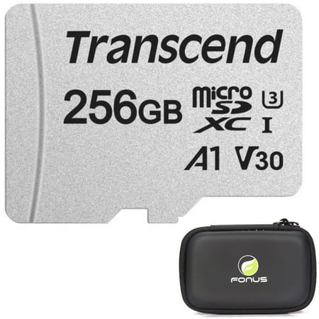 256GB Memory Card with Zipper Case (Not a phone case) - Transcend High Speed MicroSD Class A1 U3 MicroSDXC Compatible for Motorola Moto E (2020) DROID MAXX One 5G Ace Razr (2020) - J1A