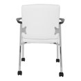 thumbnail image 4 of Guest Chair in White Faux Leather with Chrome Frame, 4 of 5