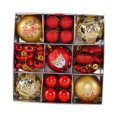 thumbnail image 2 of Juego de 35 bolas navideñas con forma de estrella y lazo para fiestas, ideal para el árbol de Navidad. Rojo y dorado, 2 of 9