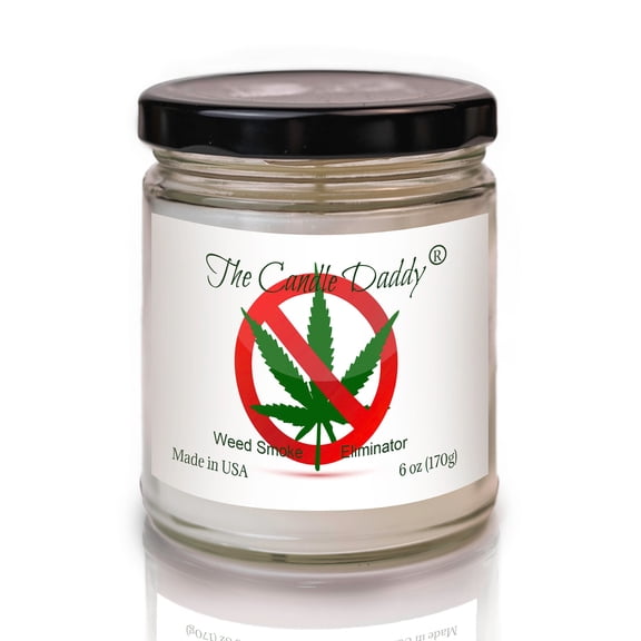 Weed Be Gone - Enzyme Infused Weed Smoke Eliminator - Funny 6 Oz Jar Candle - 40 Hour Burn Time