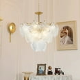 thumbnail image 6 of AFANQI 8-Light Modern Crystal Chandeliers 23.6" Gold Semi Flush Mount Ceiling Light Fixtures for Bedroom Living Room, 6 of 11