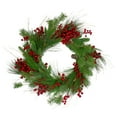 thumbnail image 2 of Northlight Real Touch™️ Mixed Pine and Berry Artificial Christmas Wreath - 24" - Unlit, 2 of 7
