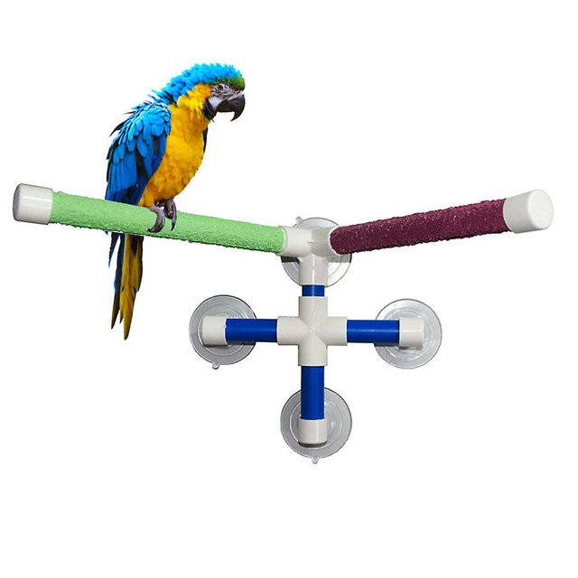 Juguete de plataforma de pie para baño de loros YONGSHENG con ventosas y soporte de molienda