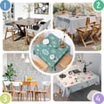 thumbnail image 4 of Turquoise Christmas Snowflake Pattern Square Tablecloth,Waterproof Square Table Cover,Wipeable Spillproof Washable Table Cover for Home Kitchen Party Decor 42"X42"(107x107cm), 4 of 6