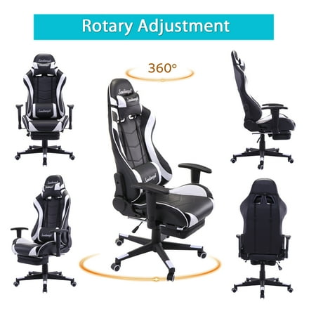 White Racing Chair Ergonomic High Back Office Desk Swivel Pc White Racing Chair Ergonomic High Back Office Desk Swivel Pc Gaming W Lumbar