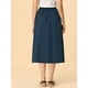thumbnail image 4 of Falda de algodón de cintura elástica Allegra K vintage campesina para mujer con bolsillos Azul oscuro M, 4 of 6