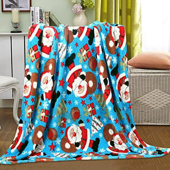 Holiday Christmas Throw Blanket, Soft & Plush, 50x60, Santa