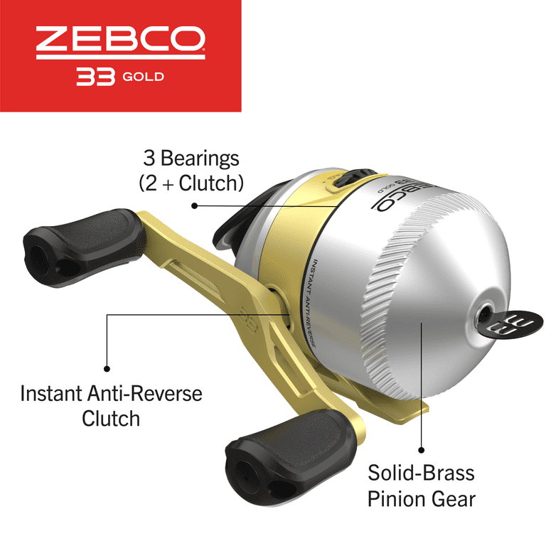 Zebco 33 Gold Spincast Reel 10lb Cajun Line