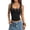Black, variant on Minjewel Women's Tank Tops Casual Stylish Slim Fit Sleeveless Metal Eyelets Square Neck for Summer Night Beach,Black L