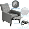 thumbnail image 3 of Alden Design Modern Tufted Fabric Push Back Recliner with Pocket Spring, Gray, 3 of 9