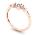 thumbnail image 2 of 0.17 ctw Wedding Band for Women - 14K Rose Gold Natural Aquamarine Stackable Eternity Ring, 2 of 6