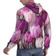 thumbnail image 6 of Honeii Purple And Pink Tulip Bouquet Pattern Mens Hoodies Men's Loose Sleeve Sweatshirt,Pullover Hooded Sweatshirt for Men,Essentials Hoodie-Small, 6 of 7